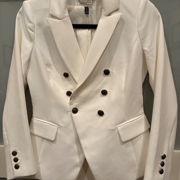 0P Cream Ivory White House Black Market Blazer with Silver Buttons - Picture 1 of 5